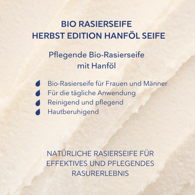 Bio Rasierseife Herbst Edition Hanföl Seife