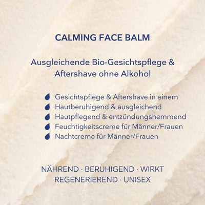Aftershave ohne Alkohol & Bio Gesichtspflege für Männer - Calming Face Balm